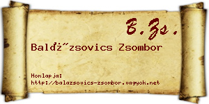 Balázsovics Zsombor névjegykártya