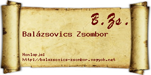 Balázsovics Zsombor névjegykártya
